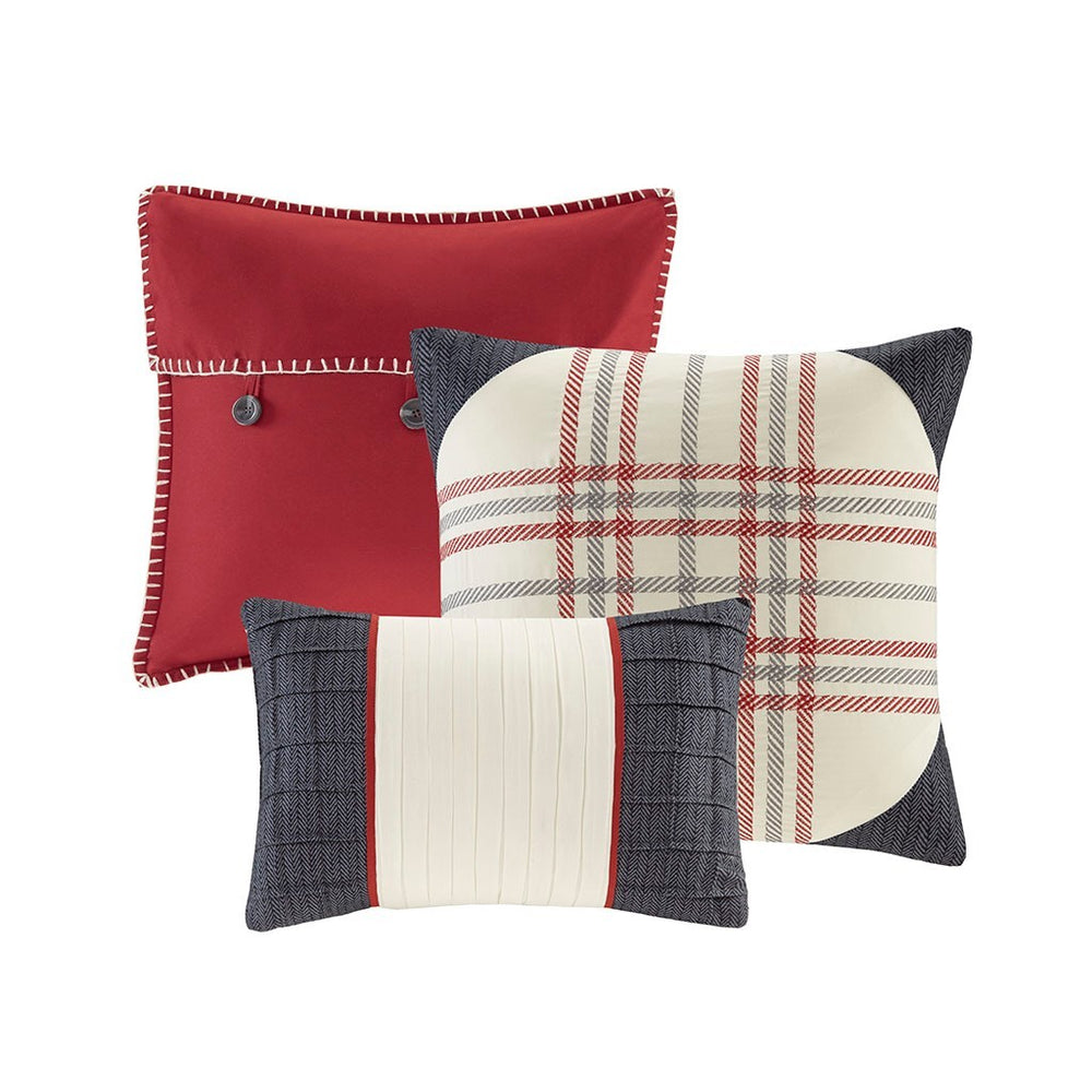7 Piece Herringbone Comforter Set Red Queen Media 3