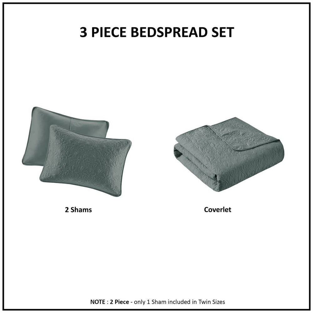 3 Piece Reversible Quilt Set Balsam Green Full/Queen Media 14
