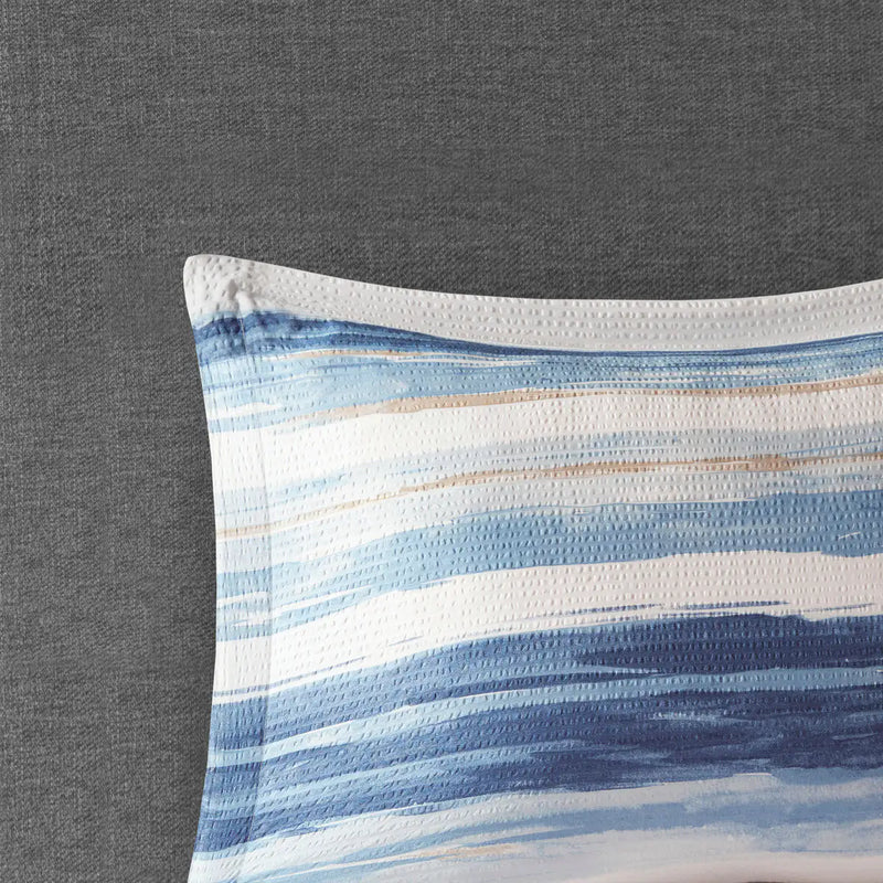 8 Piece Printed Seersucker Comforter and Quilt Set Collection