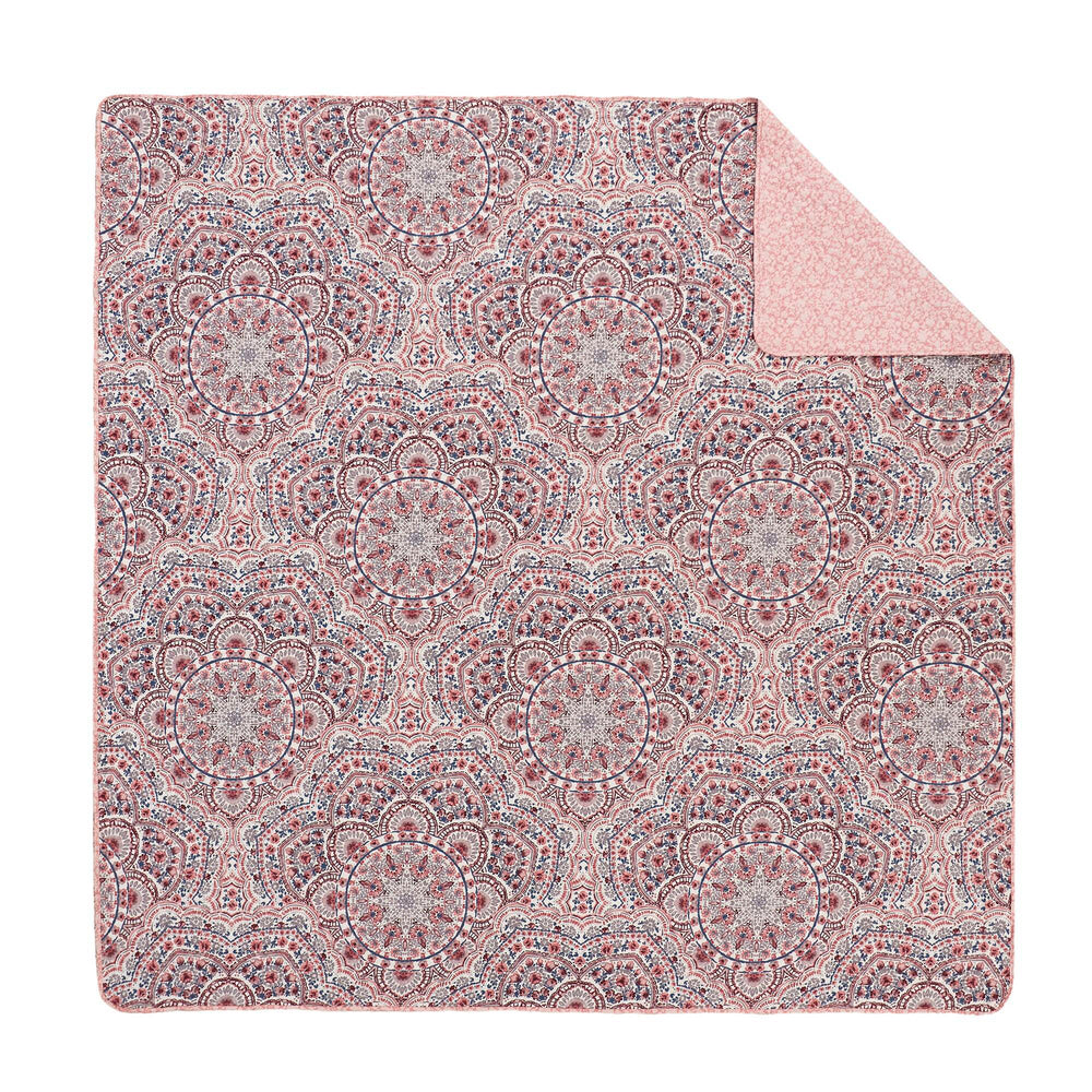 3-Piece Full/Queen Boho Floral Reversible Quilt Media 2