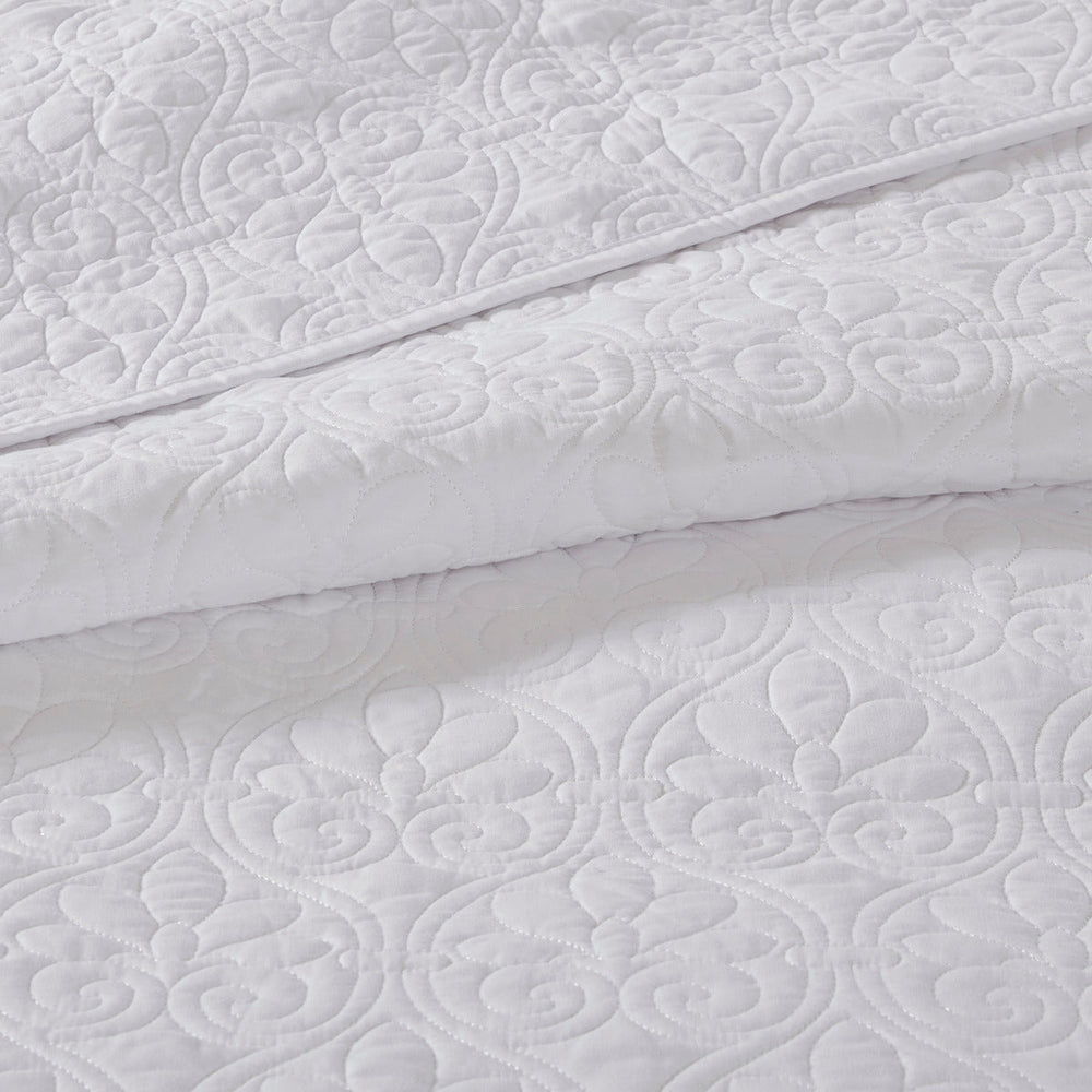 Reversible Bedspread Set White Queen Media 5