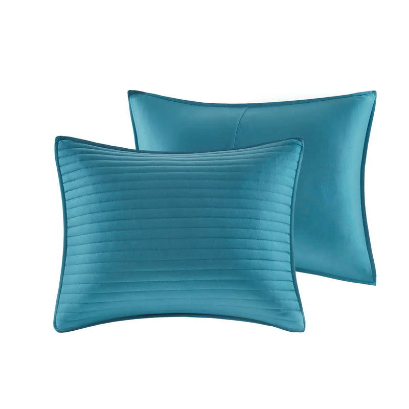 8 Piece Printed Seersucker Comforter and Quilt Set Collection