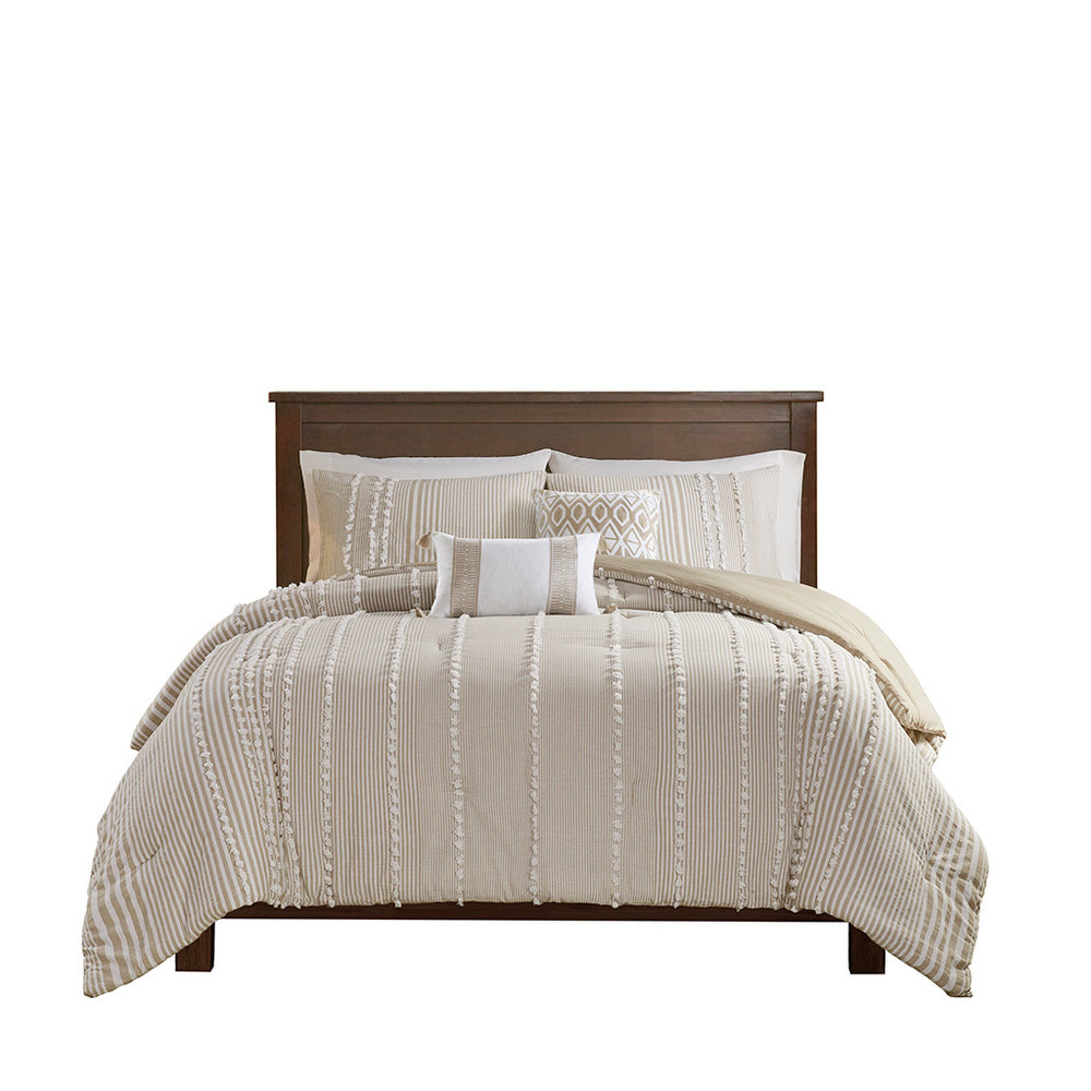 King 3 Piece Cotton Yarn Dyed Comforter Set Media 6