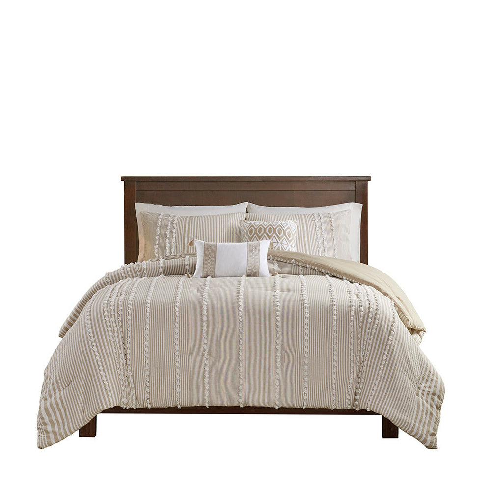 Full/Queen 3 Piece Cotton Yarn Dyed Comforter Set Media 6