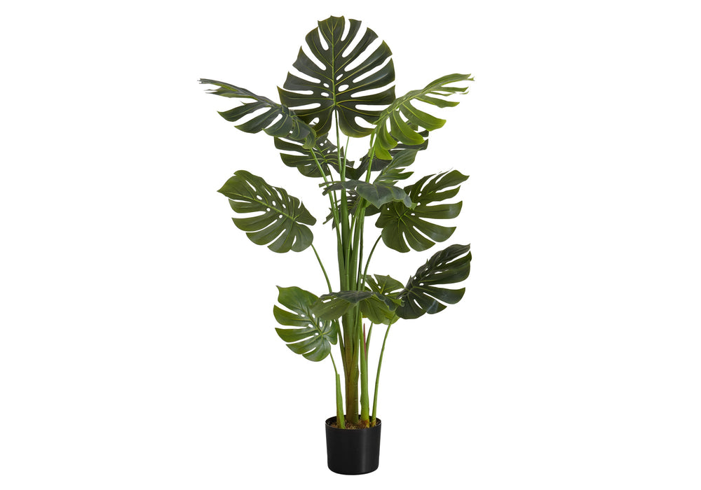 Artificial Plant, 55' Tall, Monstera Tree, Indoor, Faux, Fake, Floor, Greenery, Potted, Real Touch, Decorative, Green Leaves, Black Pot Media 2