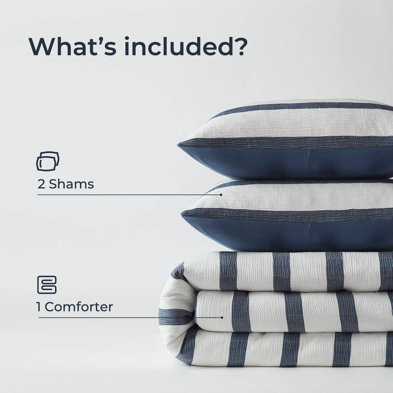 3-Piece King/Cal King Yarn-dyed striped comforter