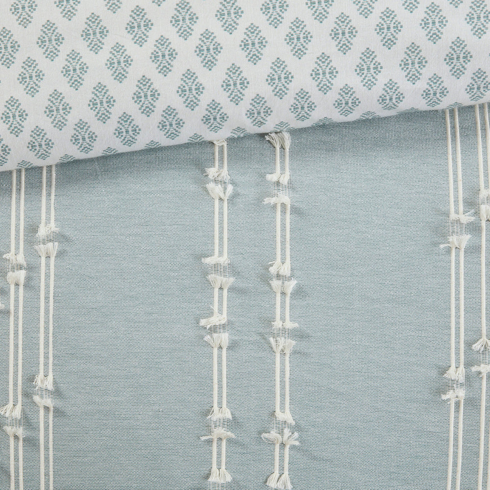Full/Queen 3 Piece Cotton Jacquard Duvet Cover Set Media 20