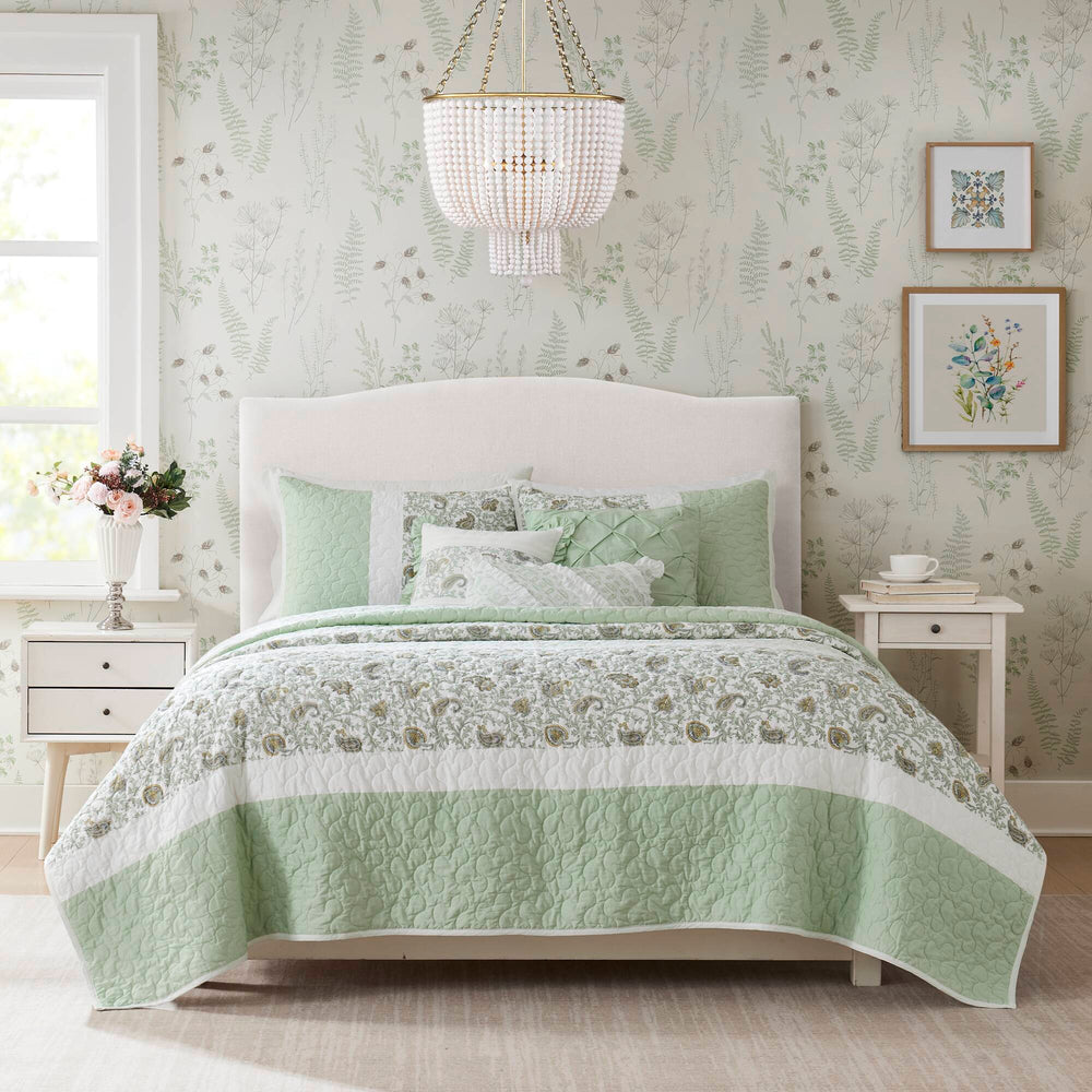 6 Piece Cotton Percale Quilt Set with Throw Pillows King/Cal King Media 15