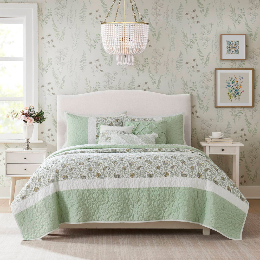 6 Piece Cotton Percale Quilt Set with Throw Pillows King/Cal King Media 15