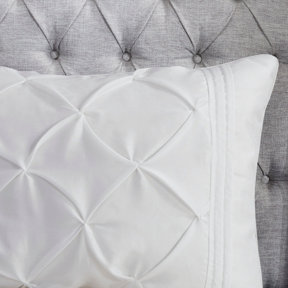 7-Piece Full 100% Polyester Pieced Pleated Tufted Comforter Set Media 12