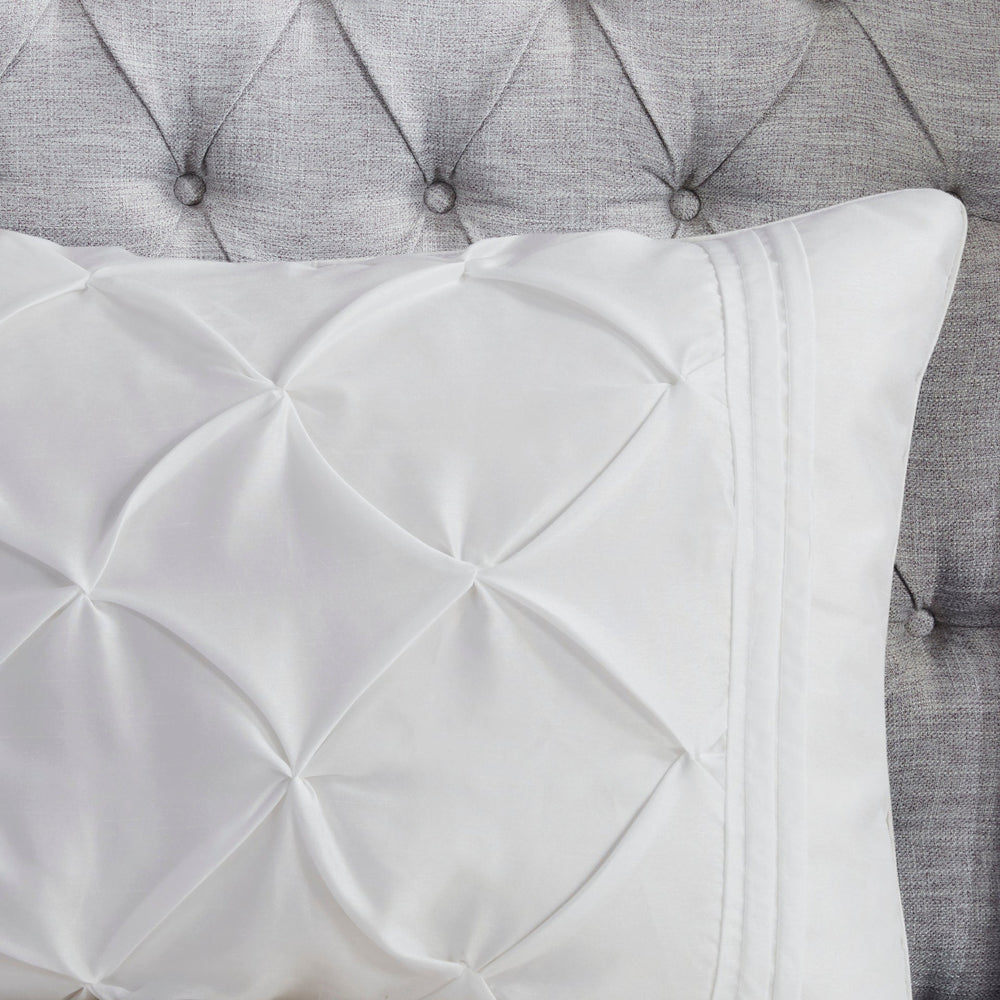 7-Piece Full 100% Polyester Pieced Pleated Tufted Comforter Set Media 12