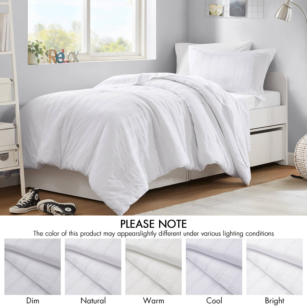 5-Piece Twin/Twin XL Woven Striped Comforter Set Media 9