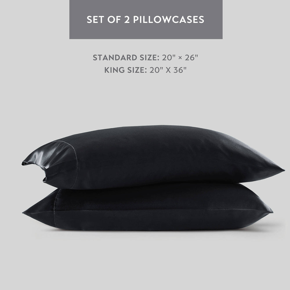 4 PCS Twin Luxury Sheet Set Black Media 8