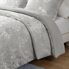 Crushed Velvet Sherpa Reversible Comforter Set perspective