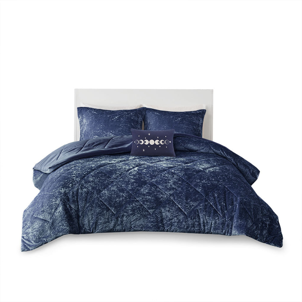 Twin/Twin XL Velvet Comforter Set with Throw Pillow Media 3