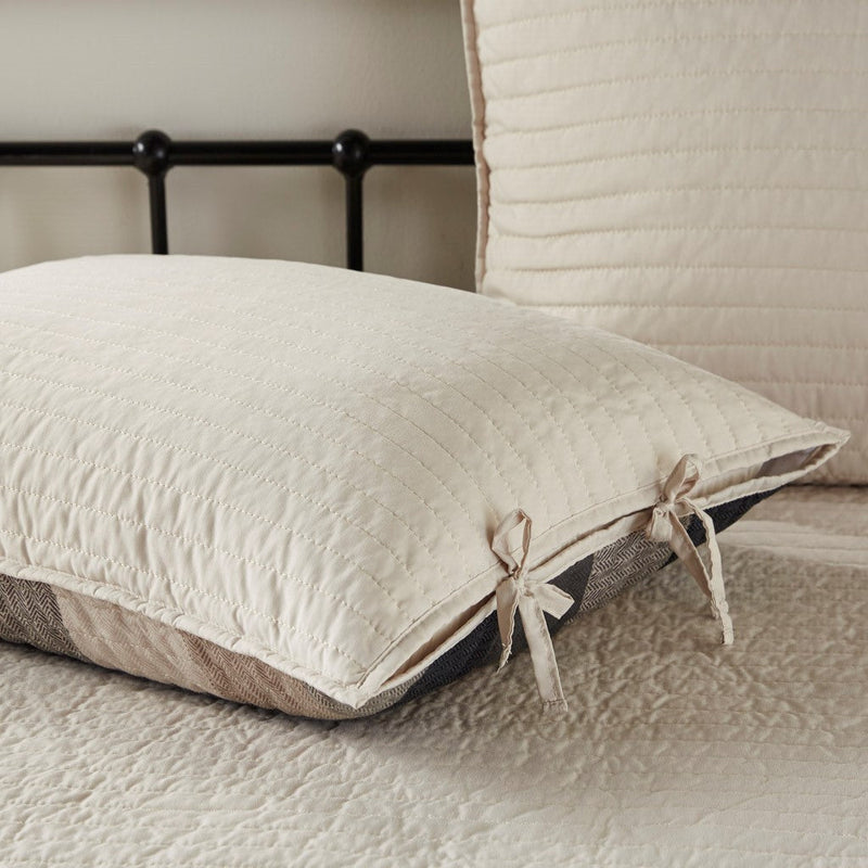 6 Piece Reversible Plaid Daybed Cover Set Neutral Daybed