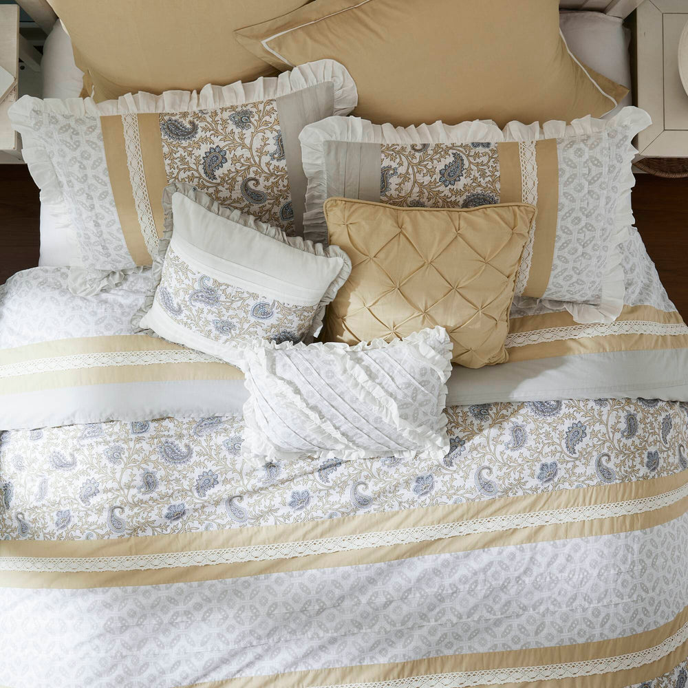9 Piece Cotton Percale Comforter Set Yellow King Media 7