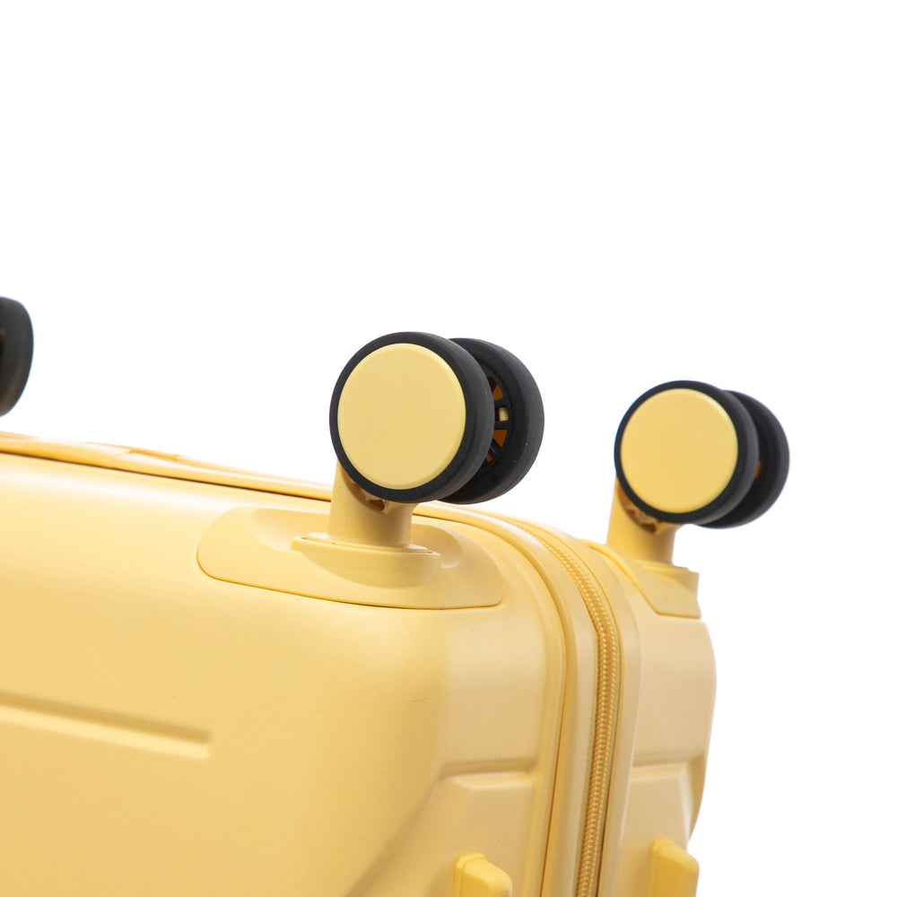 ABS Luggage Set Spinner Wheel 3-Piece Yellow Waterproof Travel Case 20 24 28 Inch Media 17