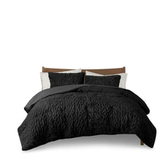 Ruched Fur Down Alternative Comforter Set perspective