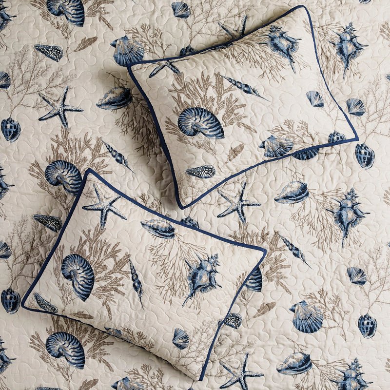 Brushed   Quilt Set with Throw Pillows Blue Twin/Twin XL