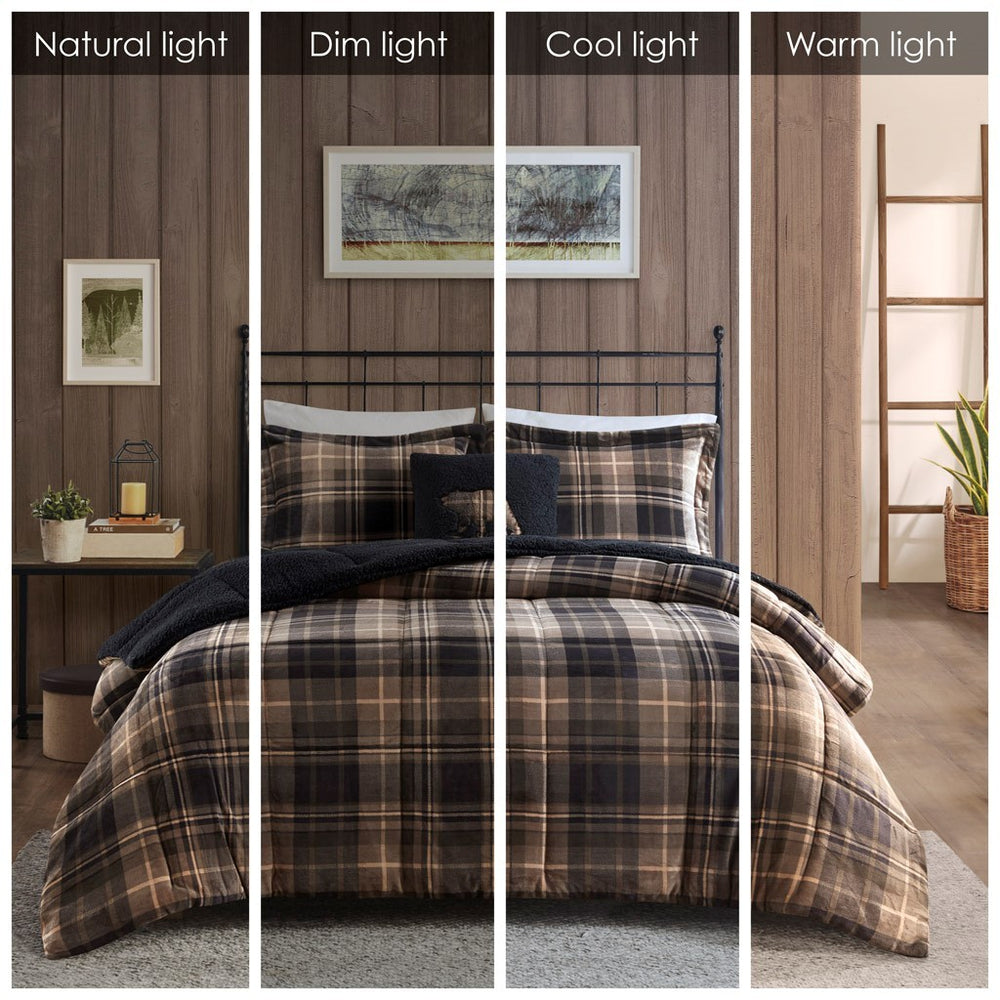 Full/Queen Plush to Sherpa Down Alternative Comforter Set Media 9