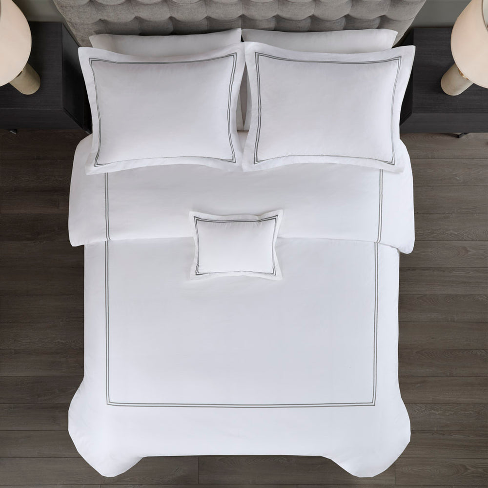 King/Cal King 100% Cotton Sateen Embroidered Comforter Set Media 16