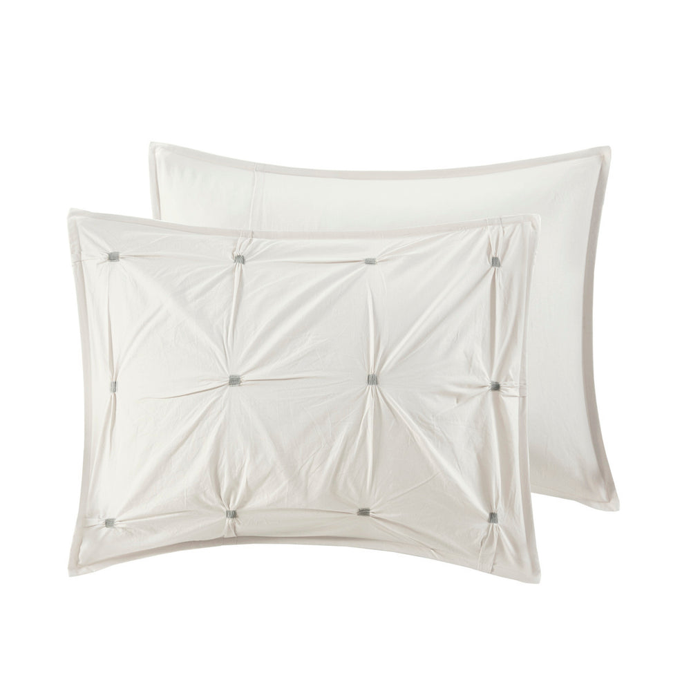 King/Cal King 3 Piece Elastic Embroidered Cotton Duvet Cover Set Media 12