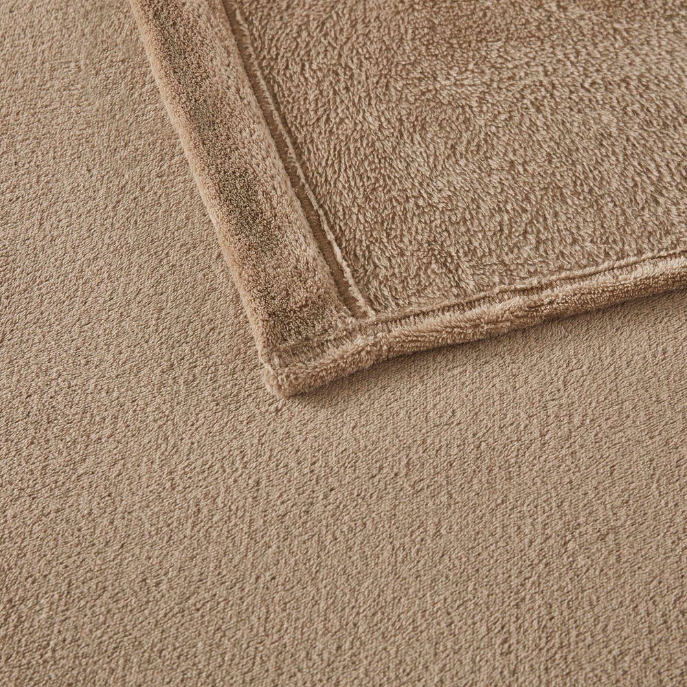 4 PCS Queen Micro Plush Sheet Set Taupe Media 12