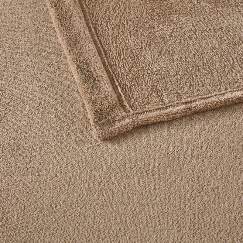 4 PCS King Micro Plush Sheet Set Taupe