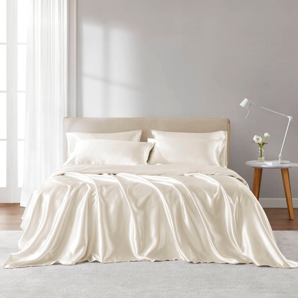 4 PCS Twin Luxury Sheet Set Ivory Media 14