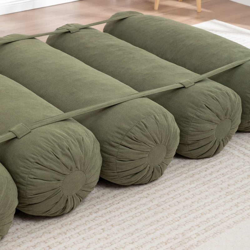 Corduroy Floor Sofa With Adjustable Straps & Multi Person Lounge Chair