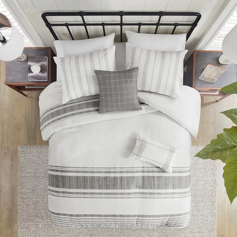 5 Piece Cotton Jaquard Duvet Set