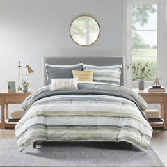 8 Piece Printed Seersucker Comforter and Quilt Set Collection perspective