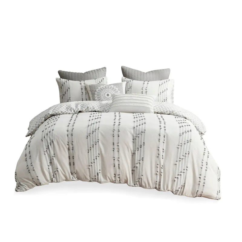 3 Piece Cotton Jacquard Duvet Cover Set