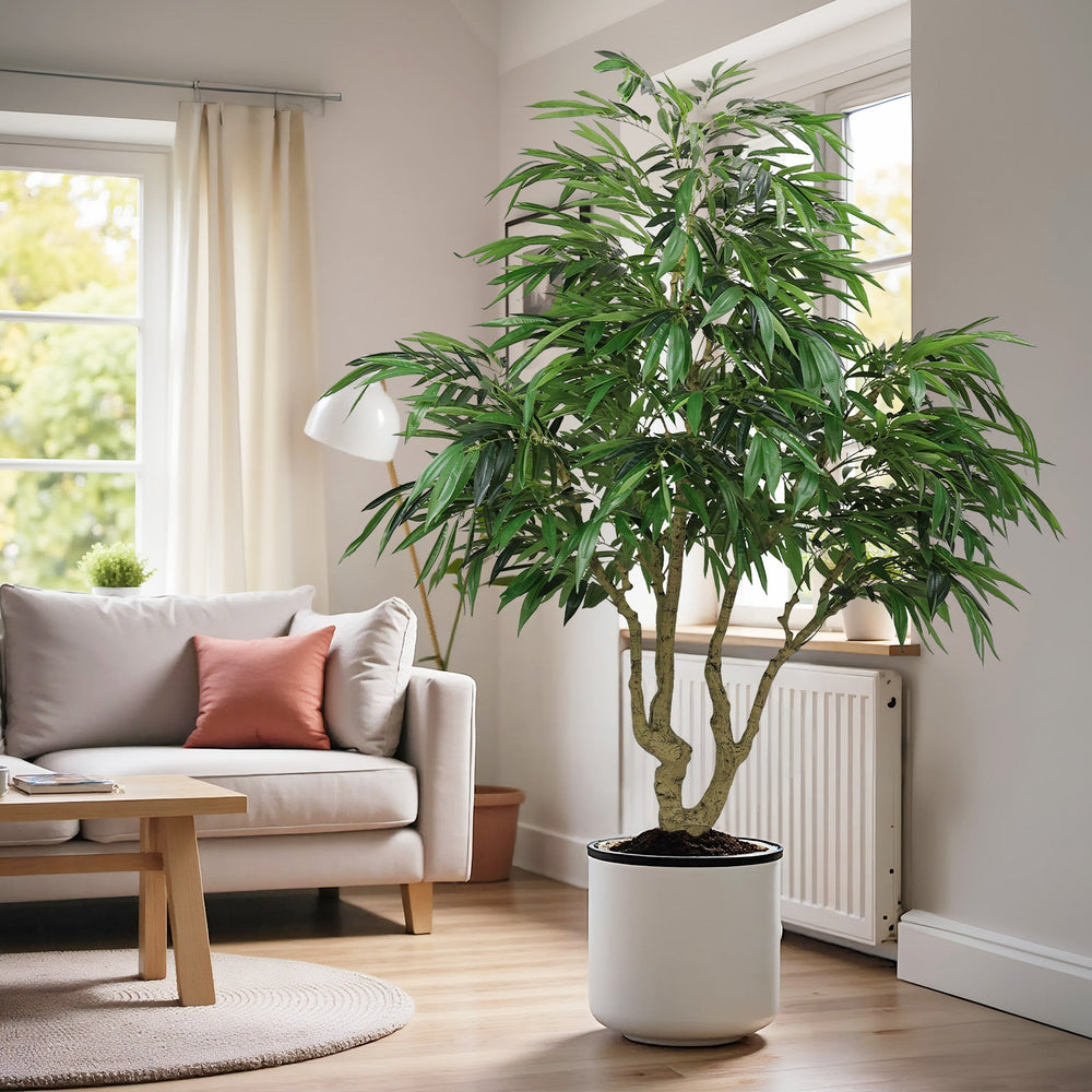 7FT Artificial willow Tree, Indoor Faux slik Greenery Plant for Home, Apartment, or Office Decoration, 1pc/set Media 1