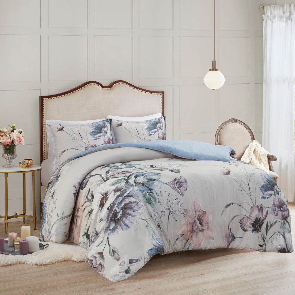 Full/Queen 3 Piece Cotton Printed Duvet Cover Set Media 4
