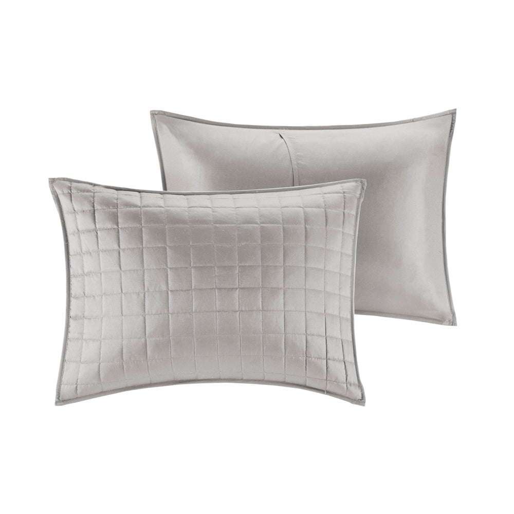 8 Piece Comforter and Quilt Set Collection Grey King/Cal King Media 17