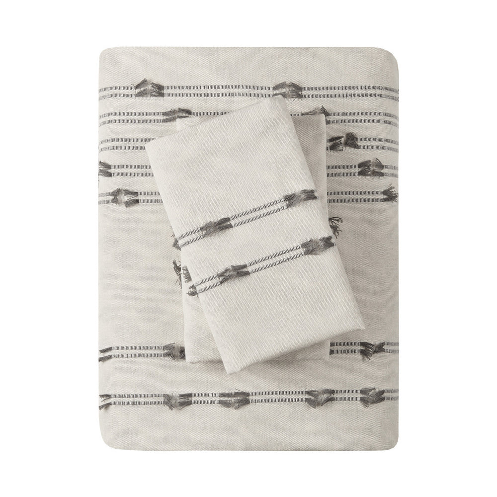 King/Cal King 3 Piece Cotton Jacquard Duvet Cover Set Media 20