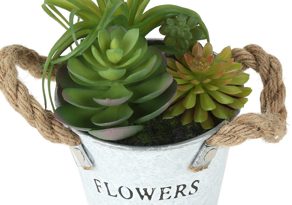 Artificial Plant, Set Of 2, 7' Tall, Succulent, Table, White Metal Pots, Contemporary, Modern Media 6