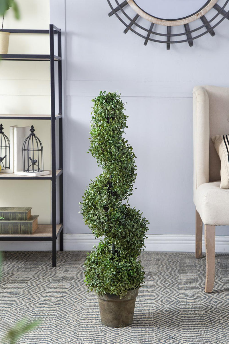 7.5x7.5x35' 3 Foot Tall Artificial Spiral Boxwood Tree