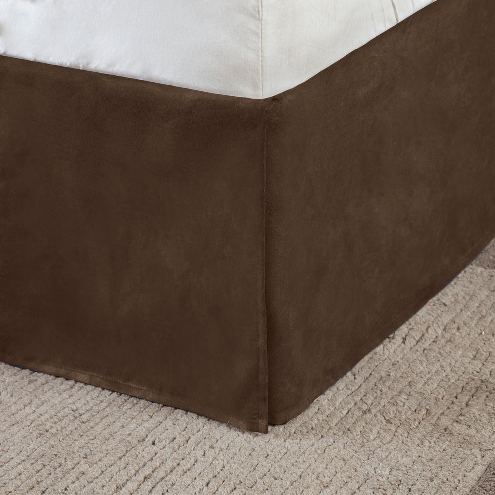 7 Piece Faux Suede Comforter Set Brown Queen Media 11