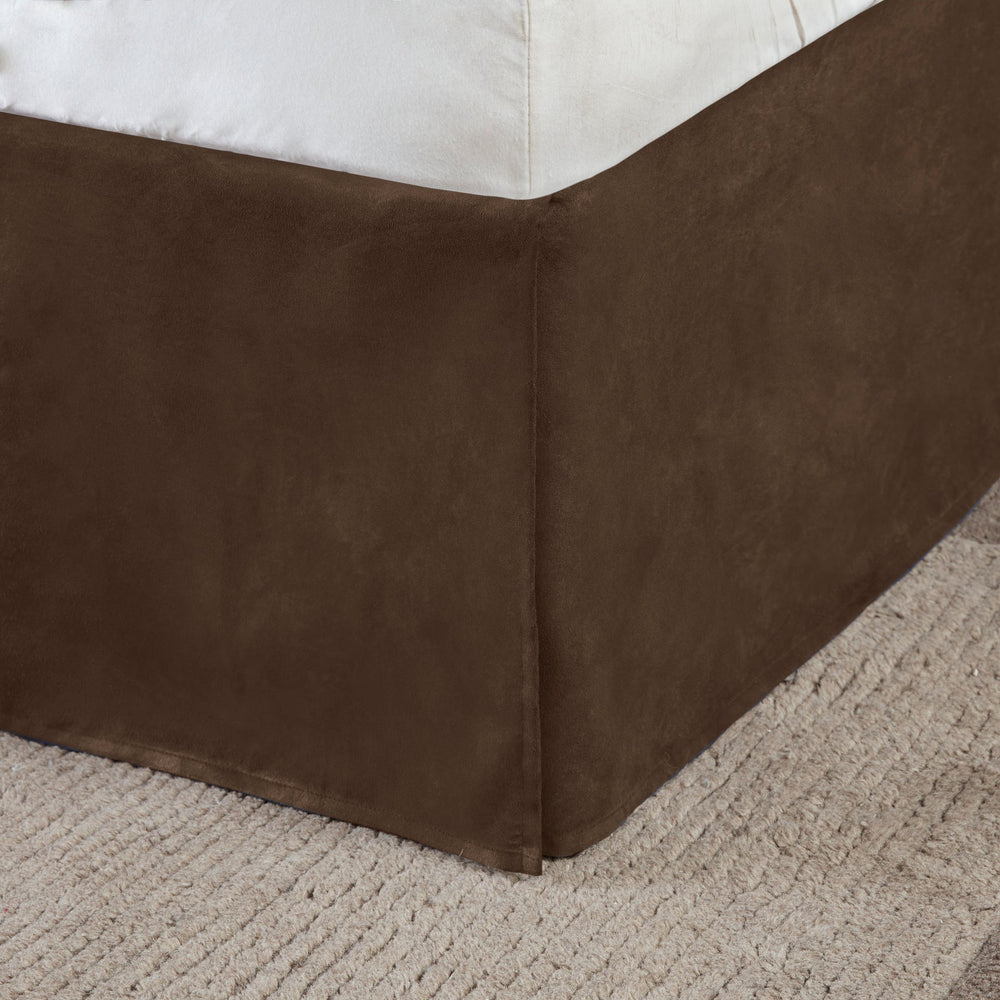 7 Piece Faux Suede Comforter Set Brown Queen Media 11