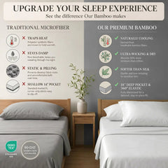 Bamboo Sheet Set Organic Bamboo & Oeko-Tex Certified Soft Sleep Comfort perspective
