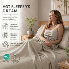 Bamboo Sheet Set Organic Bamboo & Oeko-Tex Certified Soft Sleep Comfort perspective