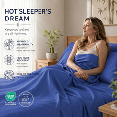 Bamboo Sheet Set Organic Bamboo & Oeko-Tex Certified Soft Sleep Comfort perspective