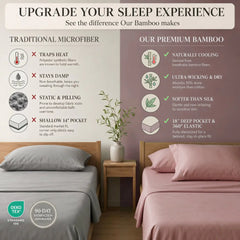 Bamboo Sheet Set Organic Bamboo & Oeko-Tex Certified Soft Sleep Comfort perspective