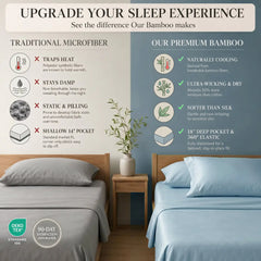 Bamboo Sheet Set Organic Bamboo & Oeko-Tex Certified Soft Sleep Comfort perspective