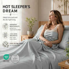 Bamboo Sheet Set Organic Bamboo & Oeko-Tex Certified Soft Sleep Comfort perspective