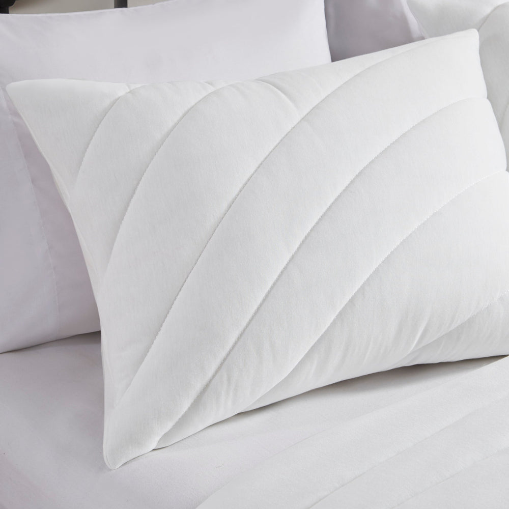 2 PCS Twin/Twin XL Poly Jersey Puffy Comforter Set White Media 9