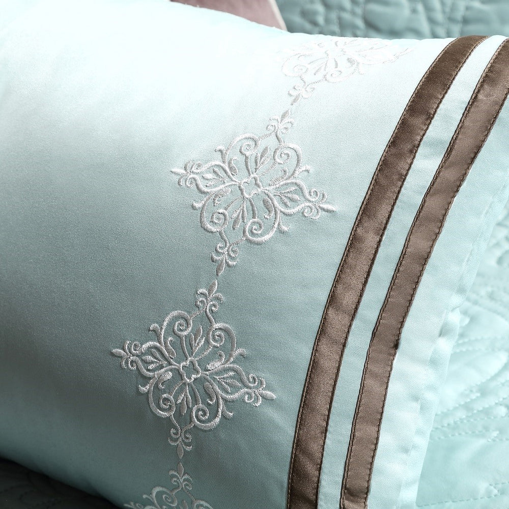 9 Piece Charmeuse Comforter Set Blue Queen Media 7